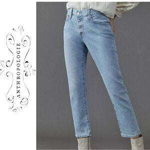 AG for Anthropologie Nolan Ankle Button Up Relaxed Slim Ankle Jeans size 26